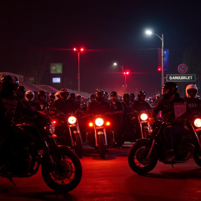 Encontro biker noturno